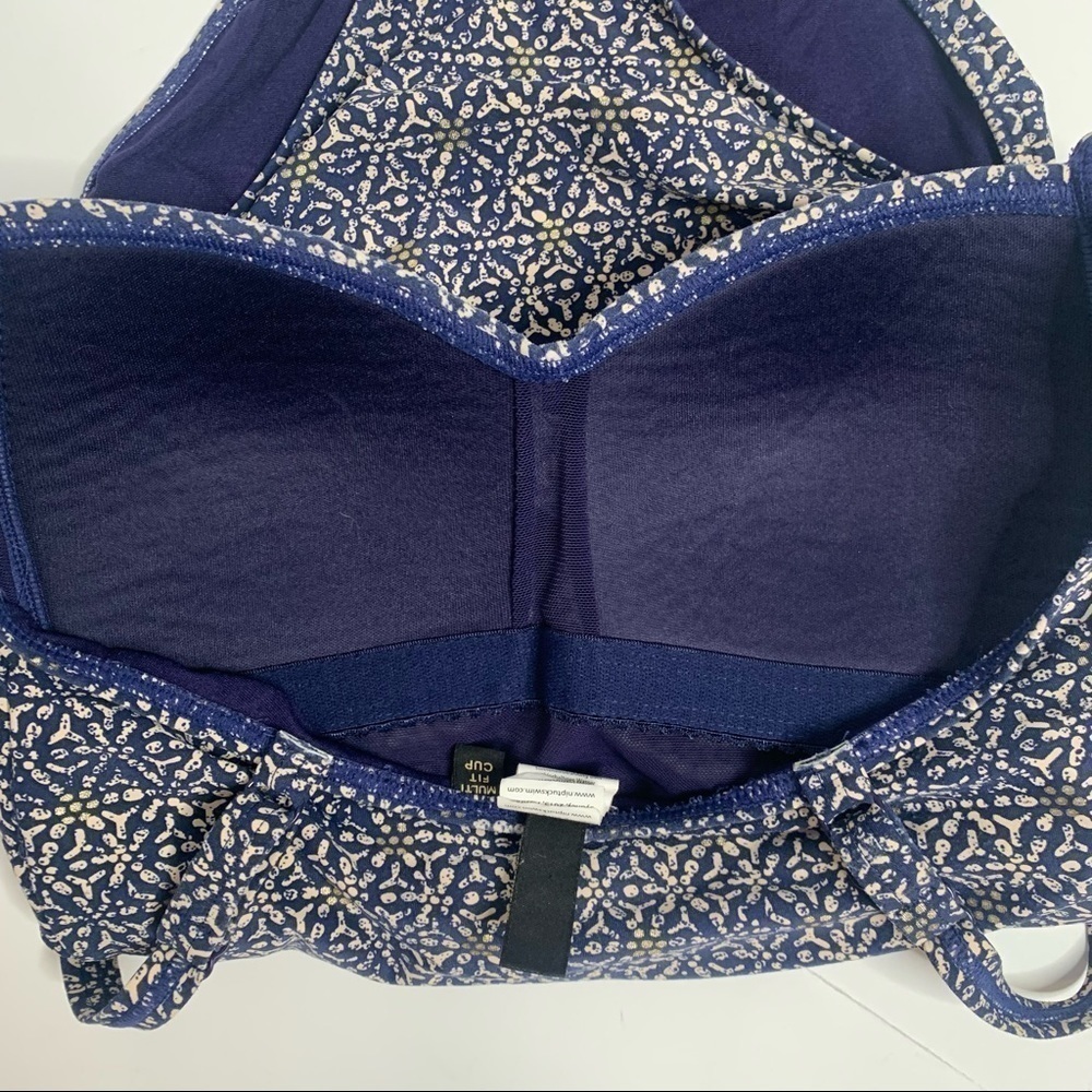 Niptuck Swim Navy Nautical Foil Joanne Twist Front Tummy Control Swimsuit - Picture 12 of 16